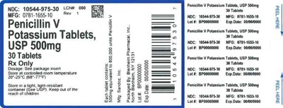 Label 500mg 30ct (Label Penicillin V Potassium Tabs 500mg Bpi(10544 975 30) Sandoz(0787 1655 10) Rev1)